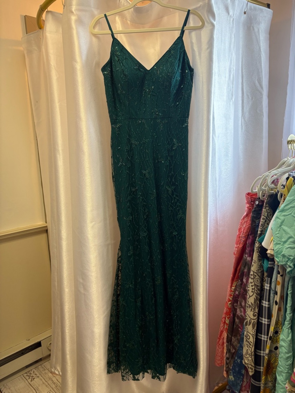 Alyce Paris Emerald Green Sequin Maxi Dress